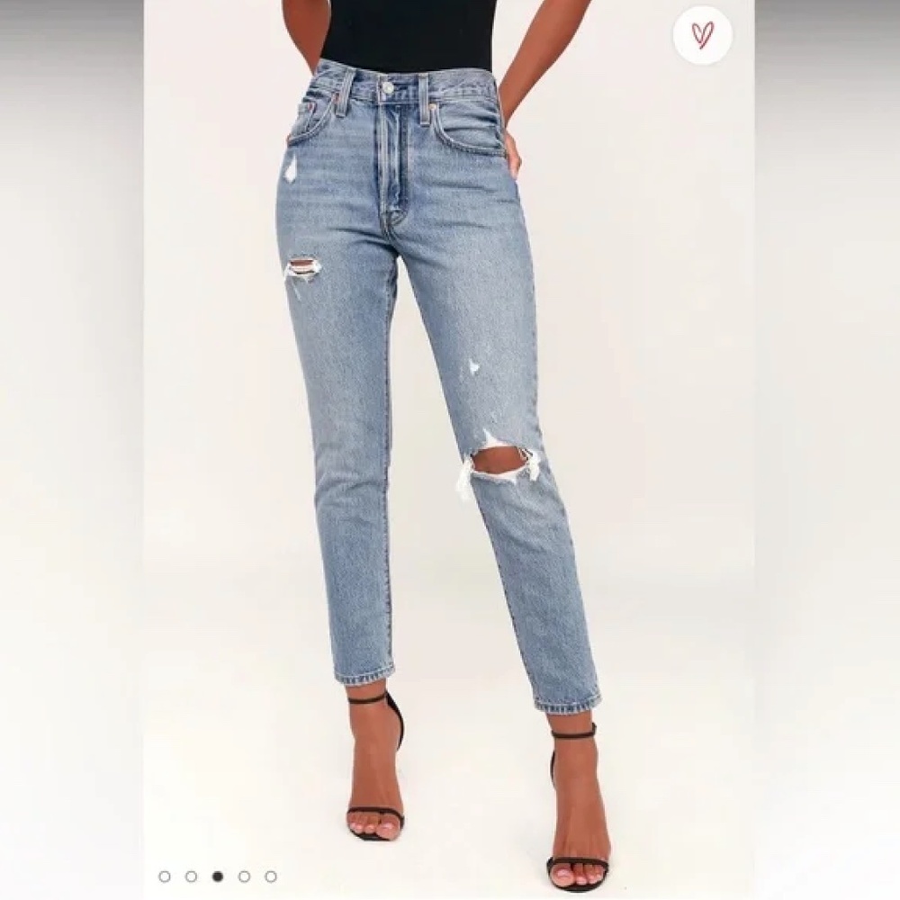 Levi's 501S Skinny Fit Light Blue Distressed Jeans